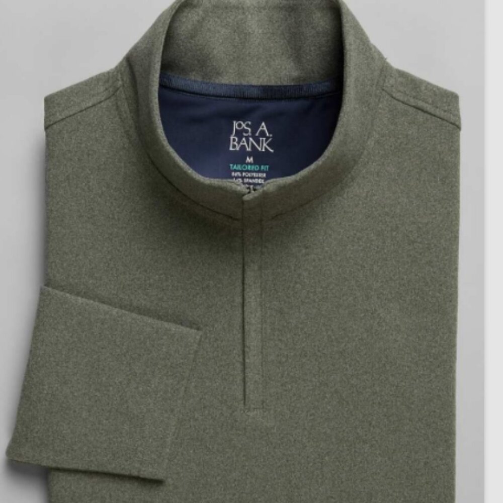 Jos. A. Bank Olive Green Quarter-Zip Sweater